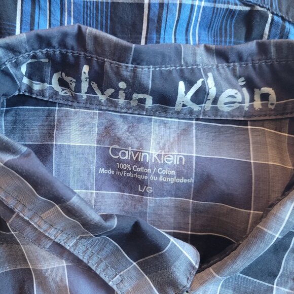 Lot of 3 Men's Plaid Shirts Size L Calvin Klein American Rag Threads & Heirs L - Picture 3 of 5